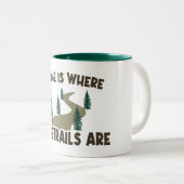 Zuhause ist der Ort, an dem die Wege wandern Zweifarbige Tasse (VorderseiteRechts)