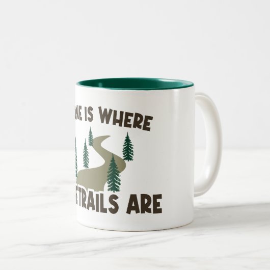 Zuhause ist der Ort, an dem die Wege wandern Zweifarbige Tasse (VorderseiteRechts)