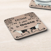 Zuhause ist der Ort, an dem die Ziegen sind - Milc Getränkeuntersetzer (Linke Seite)