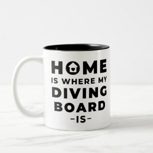 Zuhause ist der Ort, an dem mein Tauchboot ist Zweifarbige Tasse