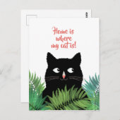 Zuhause ist der Ort, an dem meine Katze in Bewegun Postkarte (Vorne/Hinten)