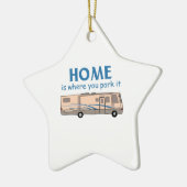 Zuhause ist der Ort, an dem Sie ihn parken Keramik Ornament (Links)