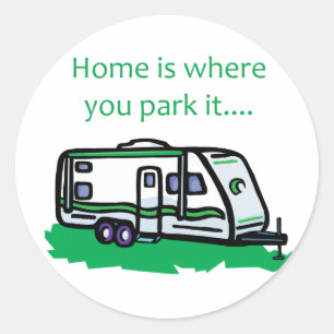 Zuhause ist der Ort, an dem Sie ihn parken. Runder Aufkleber