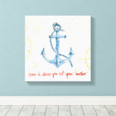 Zuhause ist der Ort, an dem Sie Ihren Anker Set Leinwanddruck (Insitu (Holzboden))