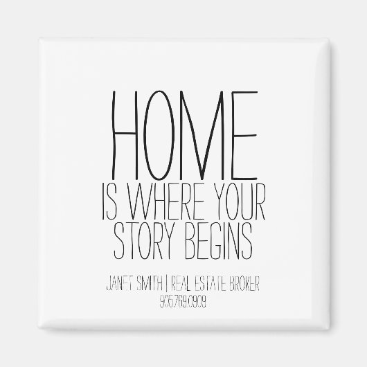 Zuhause ist der Ort, wo Ihre Geschichte mit echtem Magnet (Vorne)