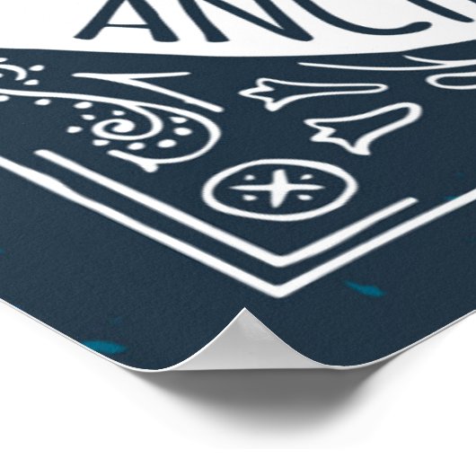 Zuhause ist der Punkt, an dem der Anker fällt Poster (Ecke)