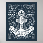Zuhause ist der Punkt, an dem der Anker fällt Poster (Vorne)