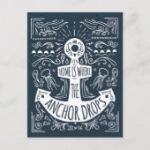 Zuhause ist der Punkt, an dem der Anker fällt Postkarte (Vorderseite)