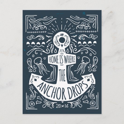 Zuhause ist der Punkt, an dem der Anker fällt Postkarte (Vorderseite)