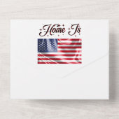 Zuhause ist die Fahne der Vereinigten Staaten am 4 All In One Einladung (Rückseite)