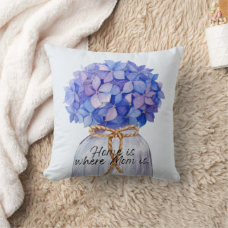 Zuhause ist die Mama mit Hydrangea-Throw-Kissen Kissen