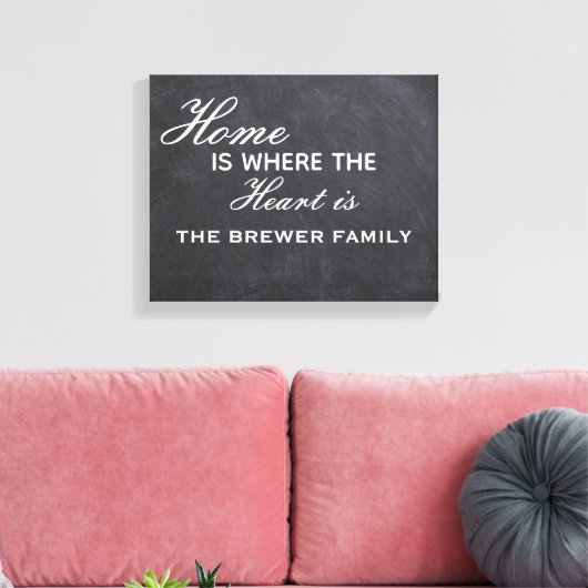 Zuhause ist dort, wo das Herz gestreiht ist Leinwa Leinwanddruck (Insitu (Wohnzimmer))