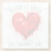 Zuhause ist dort, wo das Herz ist Glasuntersetzer (Rückseite)