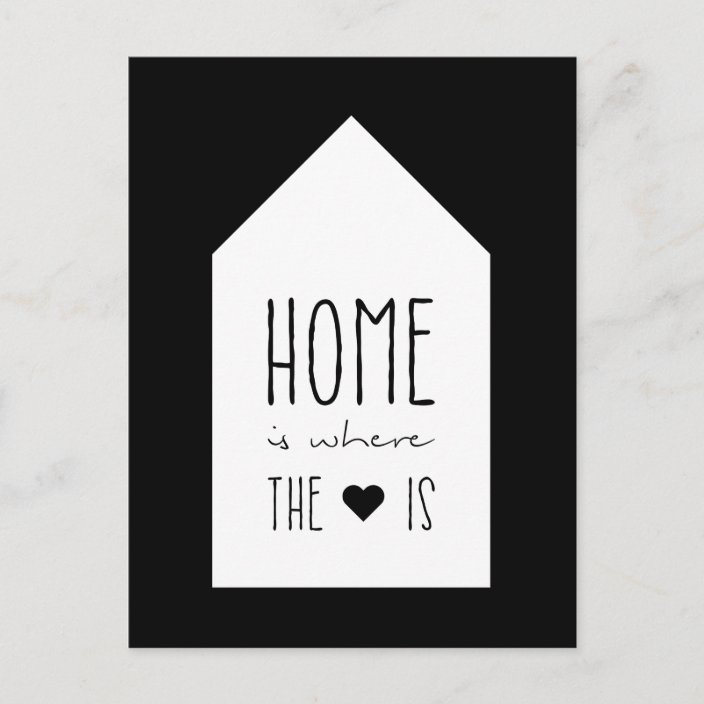 Zuhause ist dort, wo das Herz ist Inspirationska Postkarte Zazzle.de