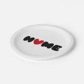 Zuhause ist dort, wo das Herz ist Pappteller (Schrägansicht)