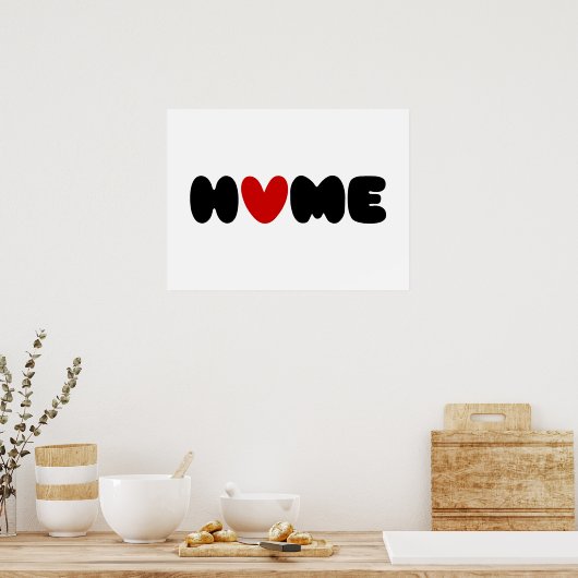 Zuhause ist dort, wo das Herz Poster ist (Küche)
