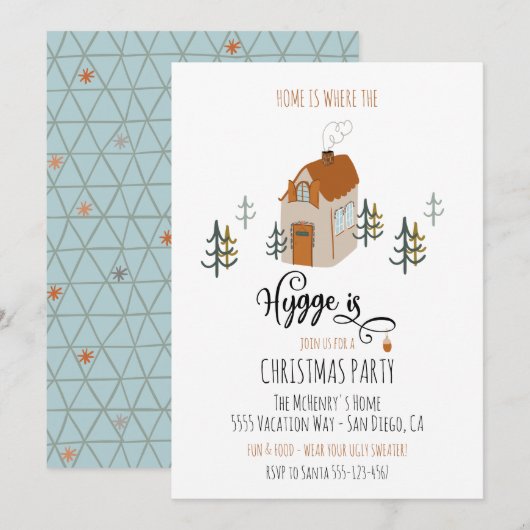 Zuhause ist dort, wo das Hygge-Party ist Einladung (Vorne/Hinten)