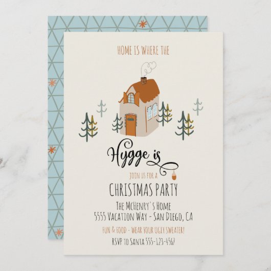 Zuhause ist dort, wo das Hygge-Party ist Einladung (Vorne/Hinten)