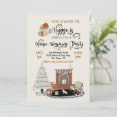 Zuhause ist dort, wo das Hygge-Party zur Erwärmung Einladung (Stehend Vorderseite)