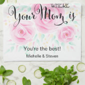 Zuhause ist dort, wo deine Mutter die Rose für den Geschirrtuch (Gefaltet)