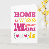 Zuhause ist dort, wo deine Mutter ist Karte (Gelbe Blume)