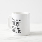 Zuhause ist dort, wo der Kaffee ist Kaffeetasse (Vorderseite Links)