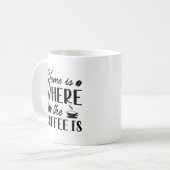 Zuhause ist dort, wo der Kaffee ist Kaffeetasse (Vorderseite Links)