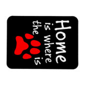 Zuhause ist dort, wo der Pfotendruck das Schwarze Magnet (Horizontal)