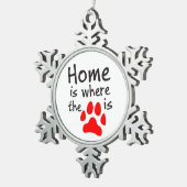 Zuhause ist dort, wo der Pfotendruck Ornament ist (Rechts)