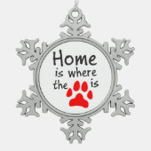 Zuhause ist dort, wo der Pfotendruck Ornament ist (Vorderseite)