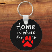 Zuhause ist dort, wo der Pfotendruck schwarzer Sch Schlüsselanhänger (Vorderseite)