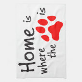 Zuhause ist dort, wo der Pfotendruck steht Geschirrtuch (Vertikal)
