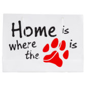 Zuhause ist dort, wo der Pfotendruck steht Große Geschenktüte (Rückseite)