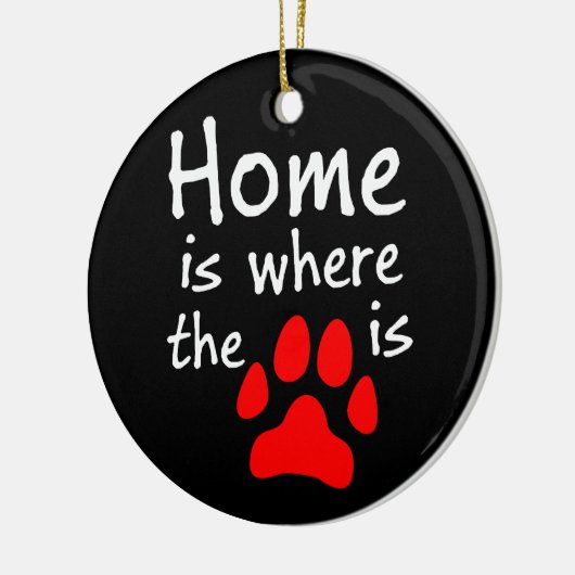 Zuhause ist dort, wo der Pfotendruck steht Keramikornament (Links)