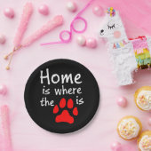 Zuhause ist dort, wo der Pfotendruck steht Pappteller (Party)