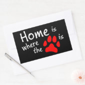 Zuhause ist dort, wo der Pfotendruck steht Rechteckiger Aufkleber (Umschlag)