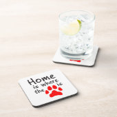 Zuhause ist dort, wo der Pfotendruck Untersetzer i (Rechte Seite)