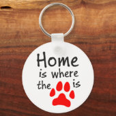 Zuhause ist dort, wo der Pfotendruck weißer Schlüs Schlüsselanhänger (Vorderseite)