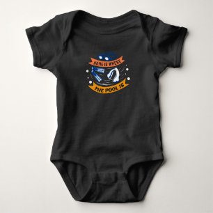 Zuhause ist dort, wo der Pool ist - Swim Design Baby Strampler