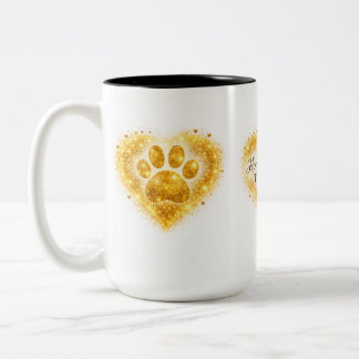 Zuhause ist dort, wo die Katze ist – Goldener Pfot Zweifarbige Tasse