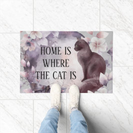 Zuhause ist dort, wo die Katze Niedliche Angebotsf Fußmatte