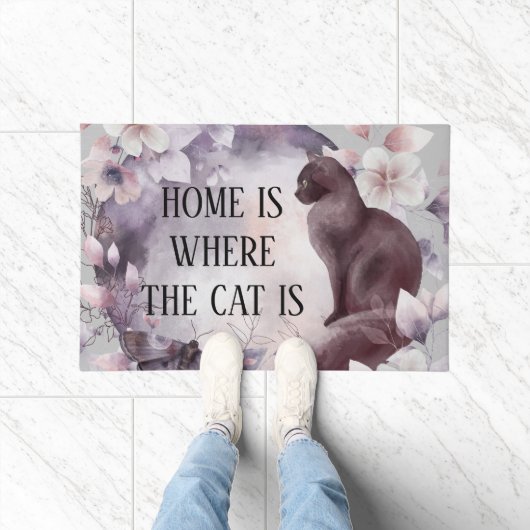 Zuhause ist dort, wo die Katze Niedliche Angebotsf Fußmatte (Indoor)