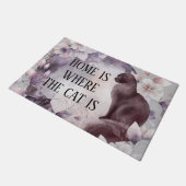 Zuhause ist dort, wo die Katze Niedliche Angebotsf Fußmatte (Schrägansicht)