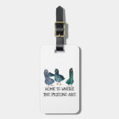 Zuhause ist dort, wo die Tauben sind Gepäckanhänger (Vorderseite vertikal)