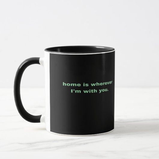 Zuhause ist dort, wo ich mit dir bin Grüner Minima Tasse (Links)