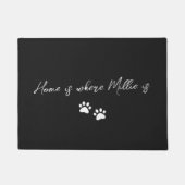 Zuhause ist dort, wo Ihr Haustier schwarz druckt Fußmatte (Vorderseite)