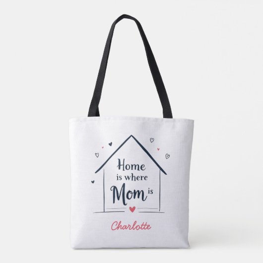 Zuhause ist dort, wo Mama ist | Minimalistischer M Tasche (Rückseite)