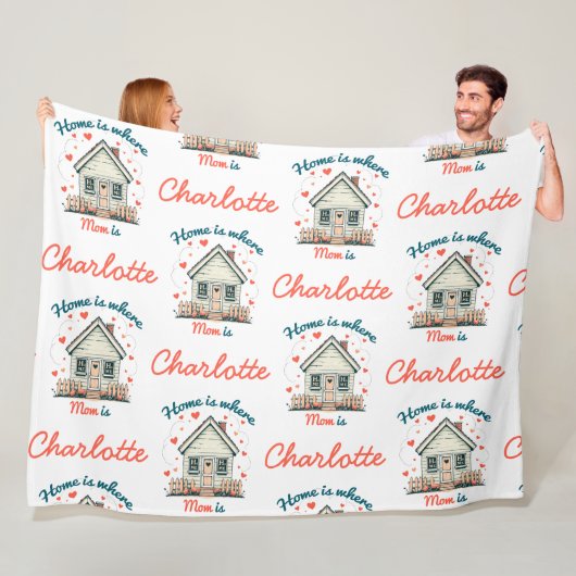 Zuhause ist dort, wo Mama ist | Niedliche psychisc Fleecedecke (Beispiel)