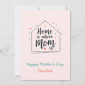 Zuhause ist dort, wo Mama ist | Niedlicher Muttert Karte (Vorderseite)