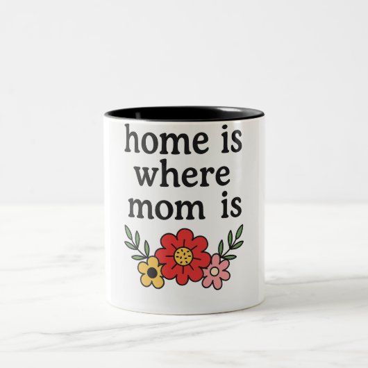 Zuhause ist dort, wo Mama ist Zweifarbige Tasse (Mittel)